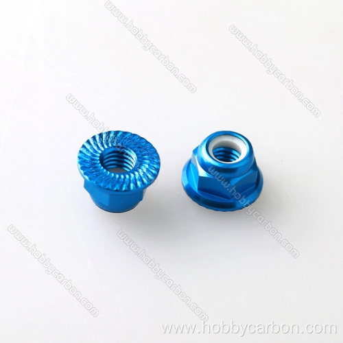 Grade 5 Aluminum Anodized Serrated Flange Nuts